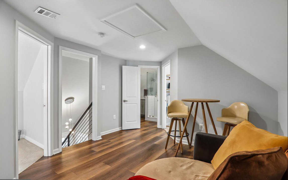 Upper-level loft lounge with seating